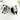 Hair clips with panda design on a white background