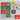 Advent calendar with colorful boxes and Christmas-themed decorations on a white background