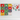 Advent calendar with colorful squares and Christmas-themed designs on a white background