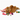 Orange cat playing with various cat toys on a white background
