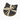 Cat-shaped stone coaster with a white ribbon on a white background