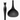 Black cat-shaped ladle on a white background