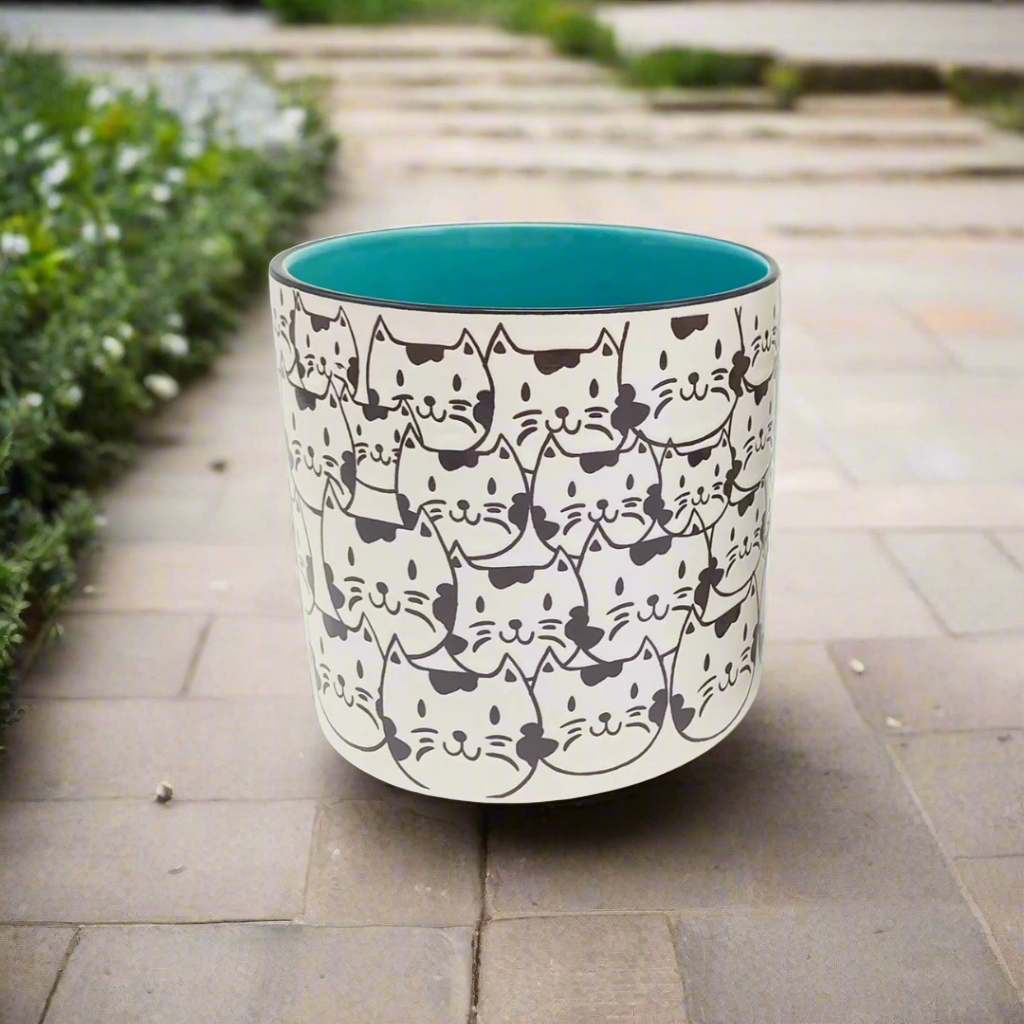 cat face plant pot Cat Face Planter – Purrs and Whiskers