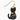 Black cat-shaped earring with floral designs on a white background