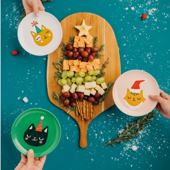 Let It Meow Christmas Appetizer Plate showcasing seasonal accents and accessories.