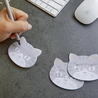 Novelty Gifts for Cat Lovers, Cat Shaped Post It Notes