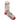 Gray sock with cat designs and red accents on a white background