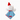 Plush toy with a red hat and blue blanket featuring candy canes on a white background