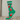 Green holiday socks featuring cats in Santa stockings with Santa hats.