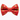 Red bow tie with gold floral patterns on a white background