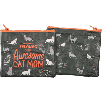 Awesome Cat Mom Pouch Featuring The Words This Wallet Belongs To An . . . Awesome Cat Mom