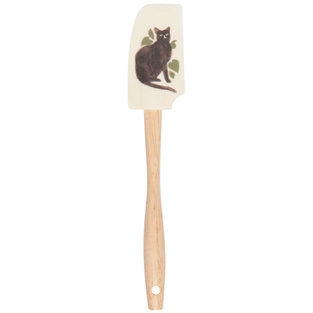 Black Cat Spatula set with removable silicone heads for easy cleaning and adorable cat-themed designs.