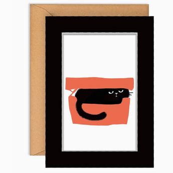 Black cat in red box wall art