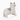 A white ceramic cat figurine with black stripes on its back and tail, shown with dimension lines indicating its size as 7 inches tall, 7 inches wide, and 3 inches deep against a white background.