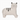 A glossy ceramic cat figurine in white with black stripes, black pointed ears, and a black snout, shown against a plain white background.