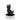 Black cat-shaped candle holder with a lit candle on a white background
