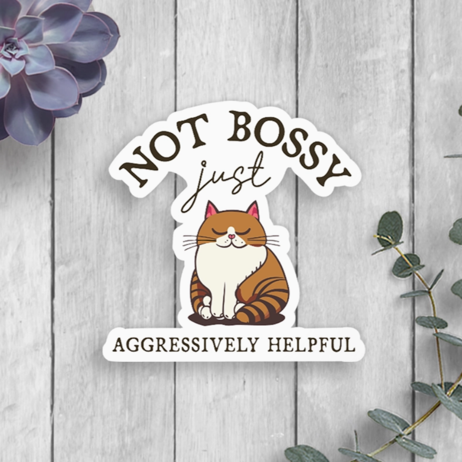 Bossy Cat Sticker – Purrs and Whiskers