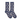 A pair of navy blue crew socks with an all-over repeating pattern of cat faces in white, pink, orange, and black, shown against a plain white background.