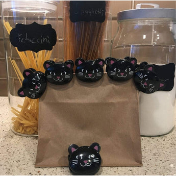 Cat Kitchen Accessories, Cute Cat Bag Clips Shaped as Black Kitty Cats