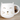 White Cat Face Mug with gold accents for ears, whiskers, and nose, 15-ounce capacity.