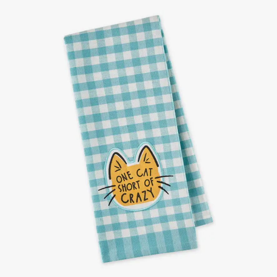 One Cat Short Of Crazy Cat Themed Kitchen Towel