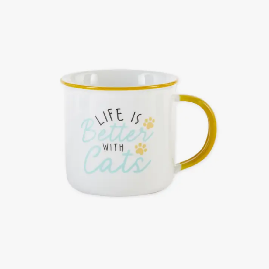 Cat Lover Mug Featuring The Words Life Is Better With Cats