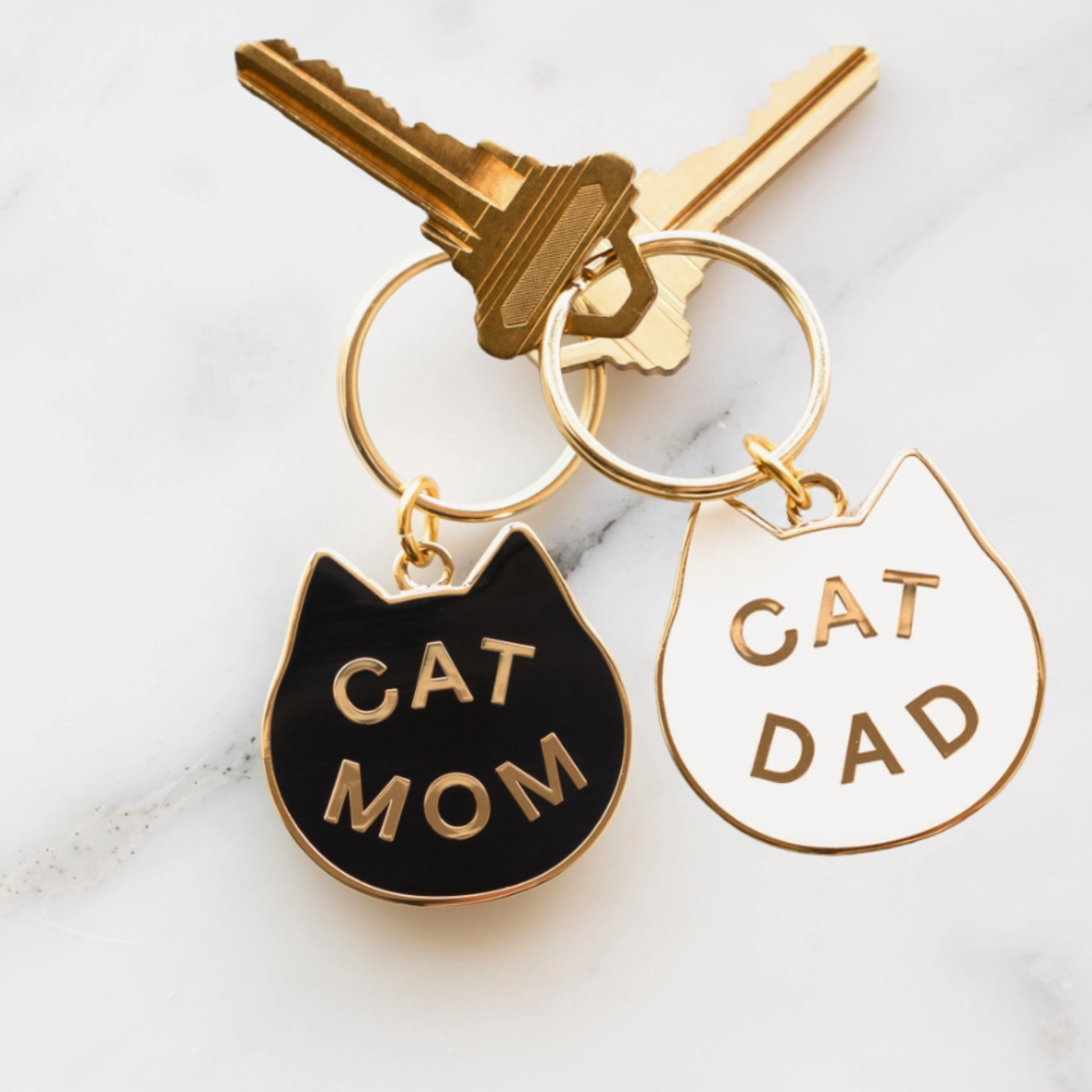 Gifts For Cat Owners, Cat Mom And Dad Keychains Set