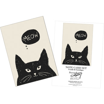 Cat Greeting Cards, Cat Note Cards With A Black Cat Design