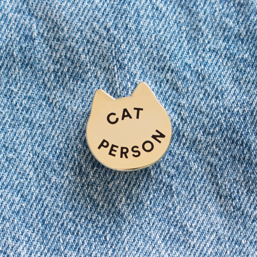 Cat Person Pin – Purrs and Whiskers