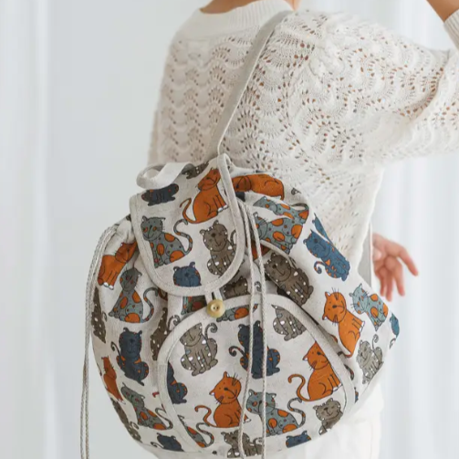 Cat Print Backpack For Women, Large Backpack With Cats On It