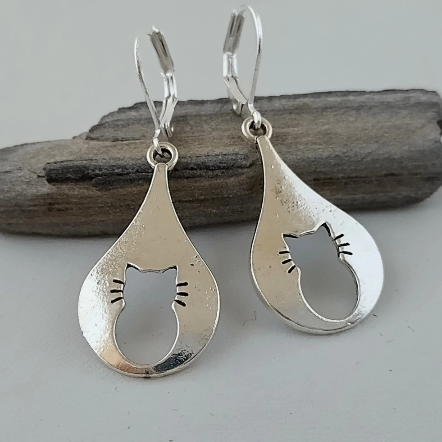 Cat Silhouette Earrings – Purrs and Whiskers