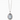 A silver locket necklace featuring a light blue and white cameo-style cat portrait, suspended from a delicate silver chain against a plain white background.