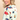Woman wearing a colorful patterned shirt with cartoon characters on a beige background
