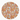 Round mat with a pattern of orange and white cat faces on a white background