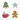 Four Christmas-themed dog toys including a tree, star, mug with candy cane, and gingerbread man on a white background.