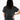 A woman shown from the back wearing a dark heather gray t-shirt with white trim on the sleeves and hem, paired with purple patterned pajama pants. The background is a clean white studio backdrop.