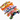 Colorful fabric candy-shaped toys on a white background