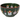 A dark green ceramic bowl decorated with festive Christmas illustrations, including cat snowmen, striped ornaments, a black cat in a Santa hat, and yellow stars, with a red rim.