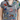 Close-up of Cartoon Cat Print Tunic showing colorful cat illustrations on soft grey fabric.