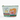 A mint green zippered pouch featuring a colorful illustration of an orange tabby cat sleeping on stacked books, with a white mug of flowers on the front, photographed against a plain white background.