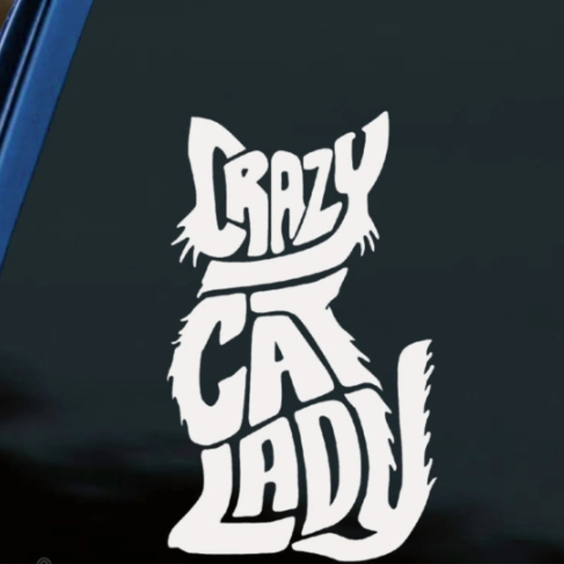 Crazy Cat Lady Car Sticker – Purrs and Whiskers