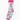 Crew socks for women featuring an all over pink blue and purple cat print and the words "Crazy Cat Lady".