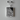 Necklace with a rectangular pendant featuring a black and white cat design on a white background.