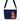 Colorful bag with a cat and floral design on a black background
