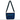 Crossbody bag with blue floral pattern on a white background