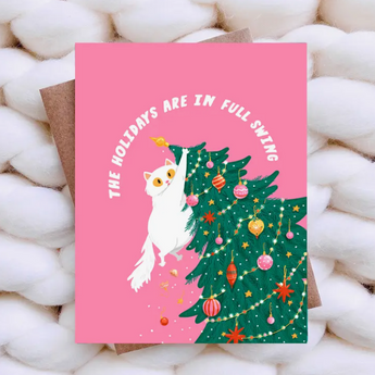 Presents For Cat Lovers, Full Swing Cat Christmas Card