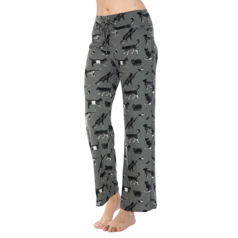 Super soft grey cotton blend pajama pants with pockets and adjustable drawstring.