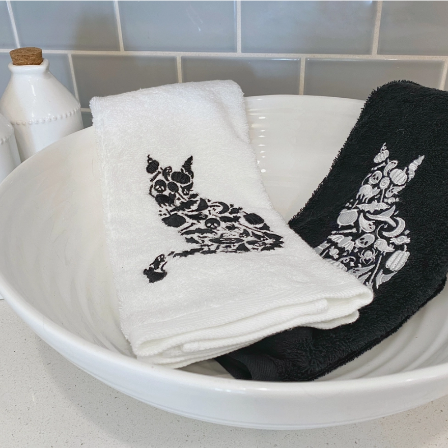 Funny Cat Design Towel - A hilarious twist on traditional Halloween