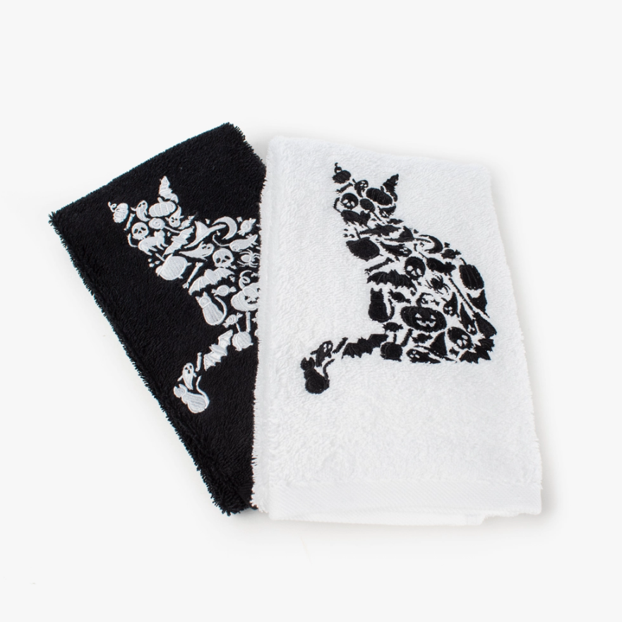 Boo-tiful Cat Towel - Soft Cotton, embroidered charm