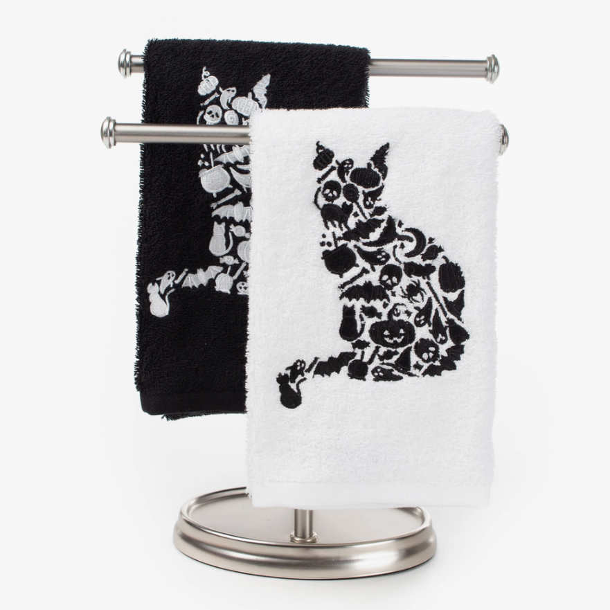Cat Halloween Decor, Halloween Cat Hand Towel